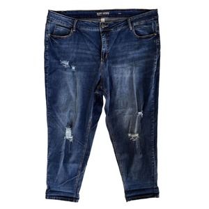Ruff Hewn Jeans Size 24W High Rise Straight Leg Ripped Distressed Stretch